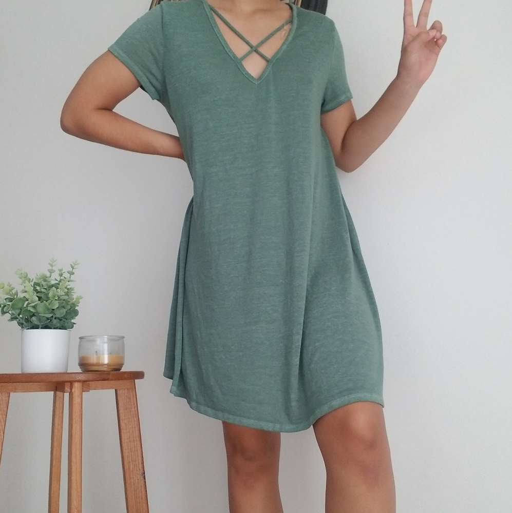 Sage Green Tee Shirt Dress